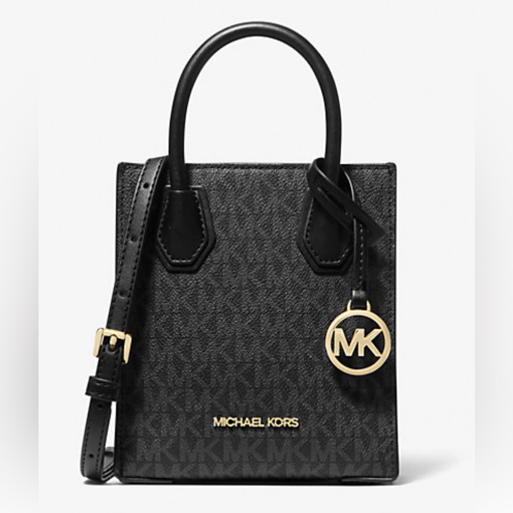 Michael Kors Mercer Extra-Small Logo Charm & Leather Crossbody Bag NWOT